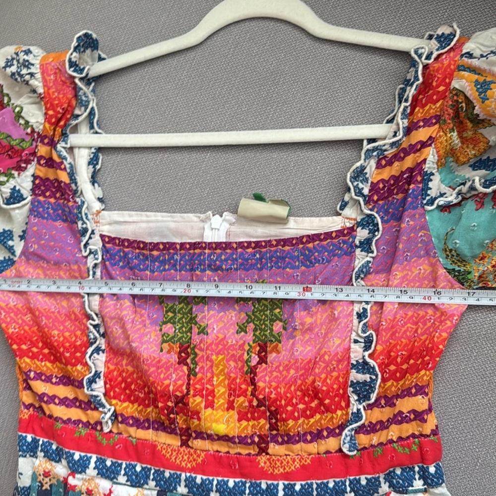 Farm Rio Summer Stitches Romper,Size M - Picture 5 of 13